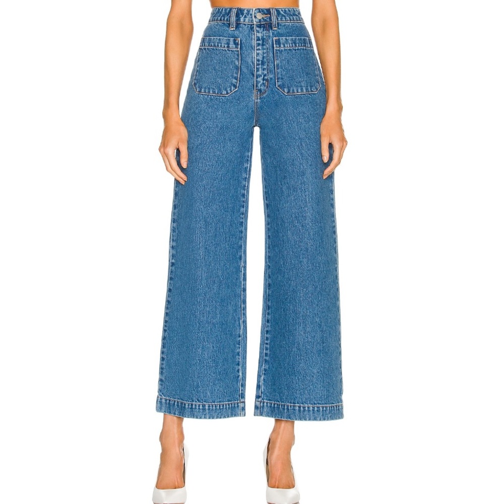 ROLLA'S High-Waist Wide Leg Jeans in Medium Blue